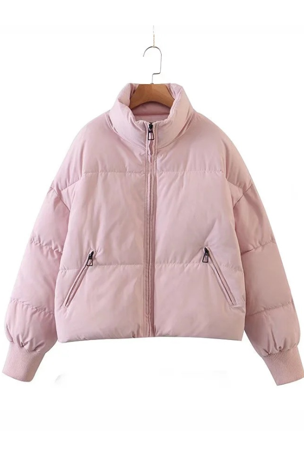 Collar Zipper Pocket Thick Warm Cotton Jacket