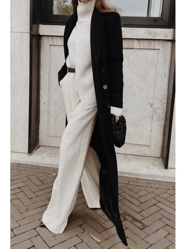 Black Casual Winter Coat