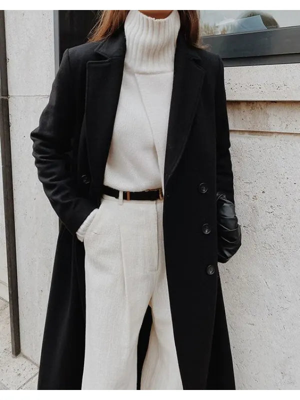Black Casual Winter Coat