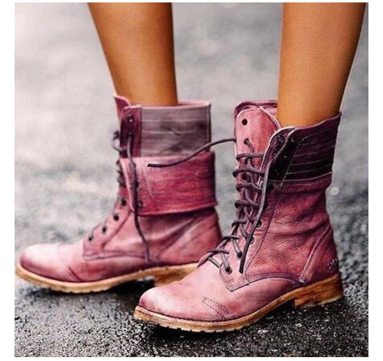 Elegant Boots with Front Lacing