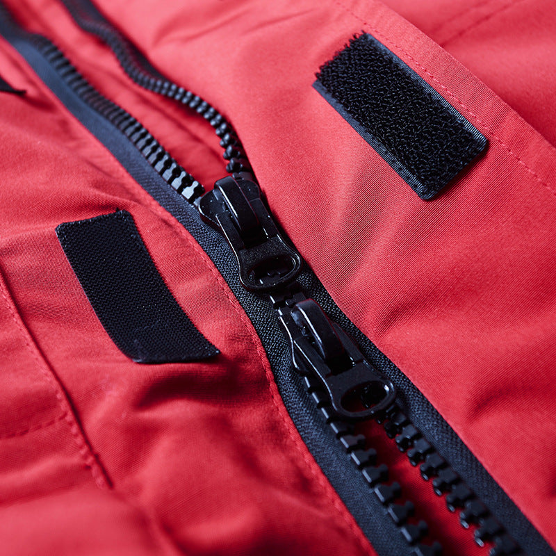 Men's Thermal Parka with Hood and Removable Fur Trim