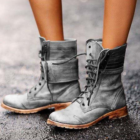 Elegant Boots with Front Lacing