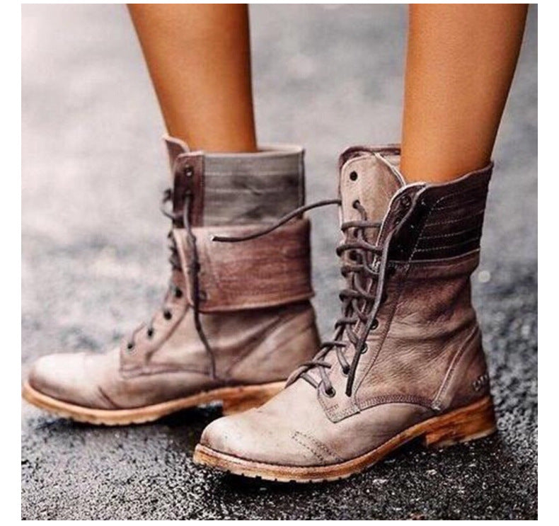 Elegant Boots with Front Lacing