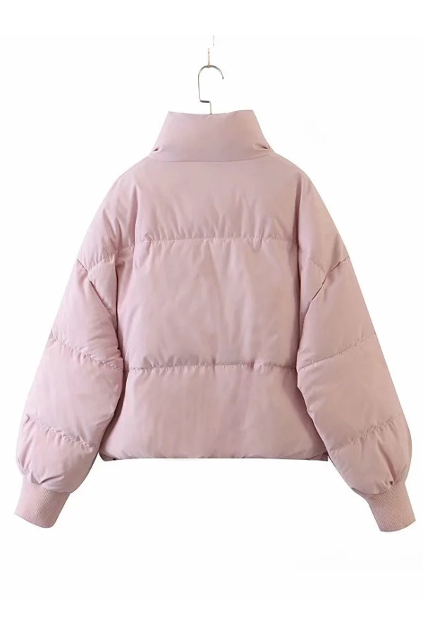 Collar Zipper Pocket Thick Warm Cotton Jacket