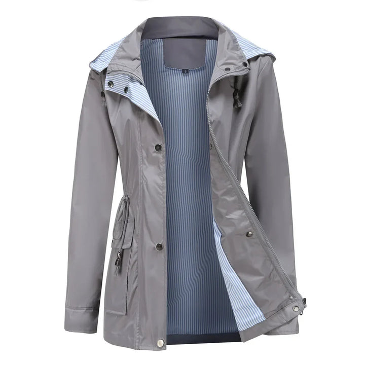 Women's Waterproof Windbreaker with Removable Hood