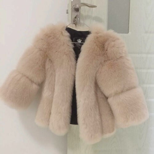 Women Fluffy Faux Fur Coat with Wide Cut Sleeves