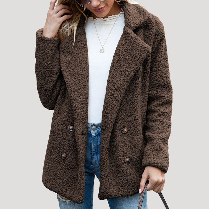 Women's Teddy Fleece Double-Breasted Winter Jacket