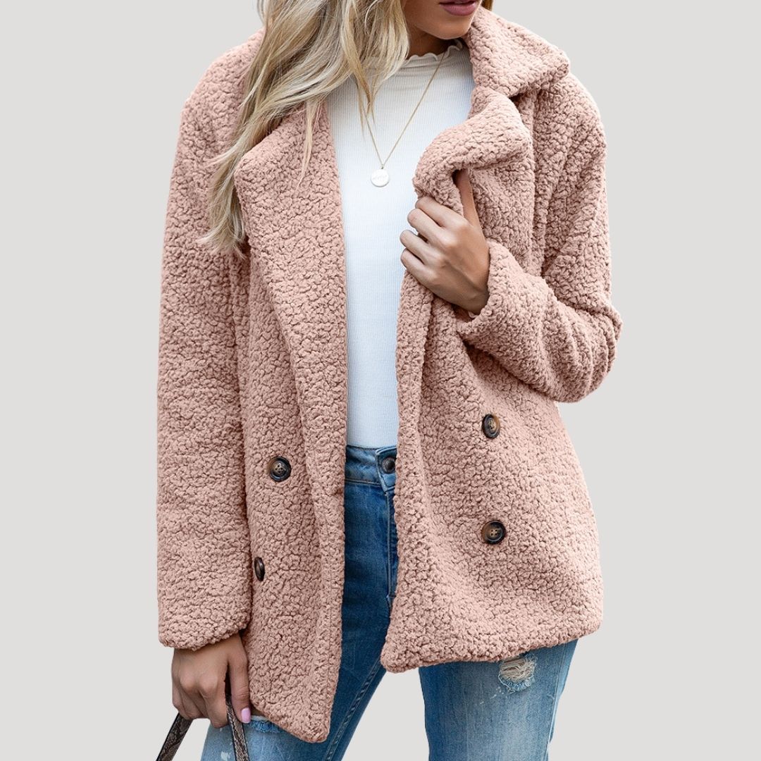 Women's Teddy Fleece Double-Breasted Winter Jacket