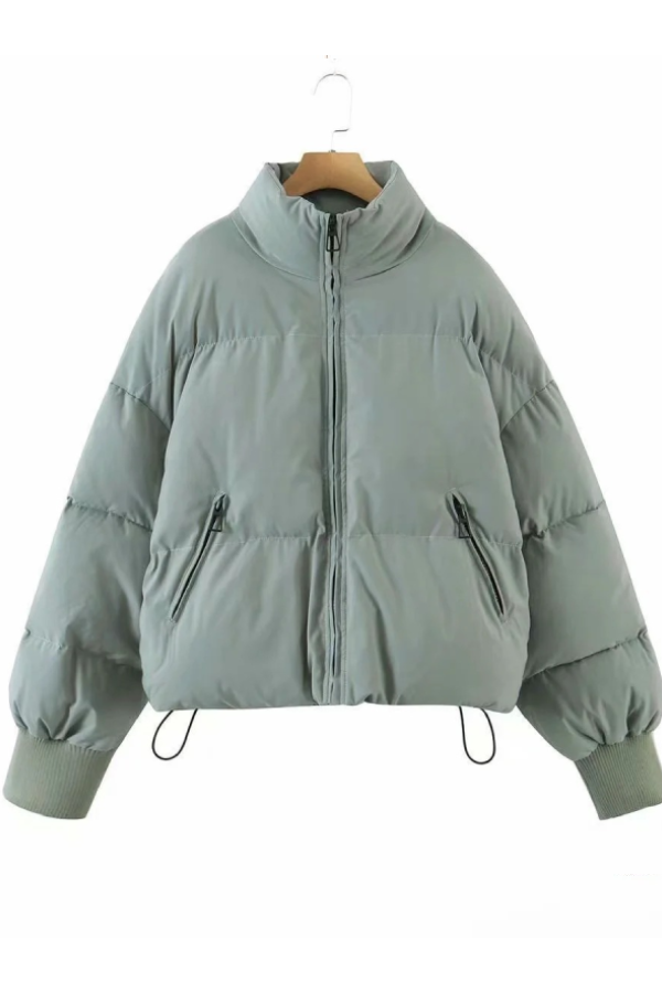 Collar Zipper Pocket Thick Warm Cotton Jacket