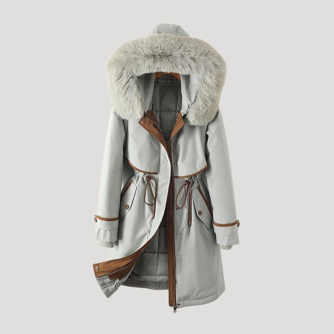 Women's Faux Fur Long Waterproof Winter Parka Coat