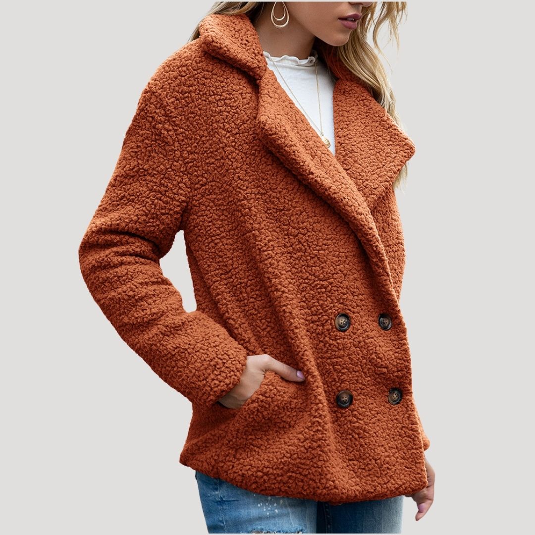 Women's Teddy Fleece Double-Breasted Winter Jacket