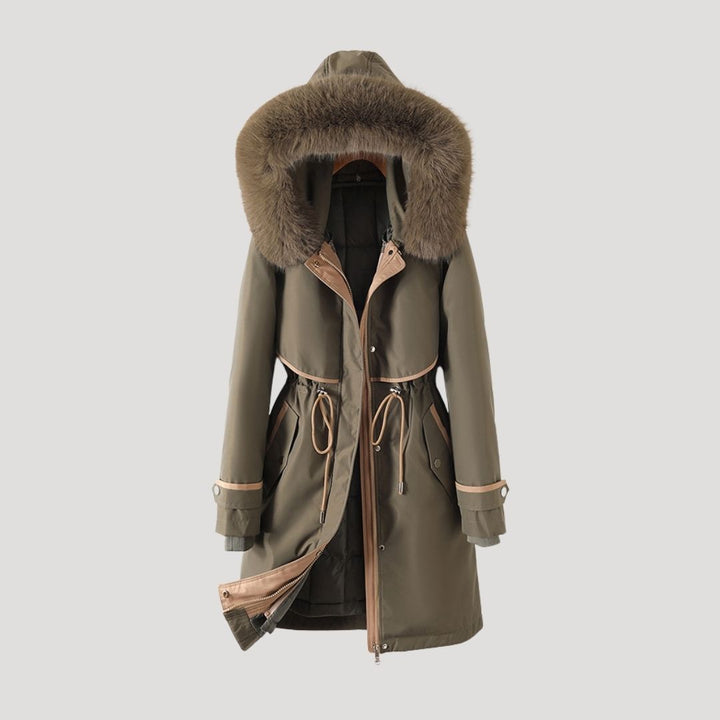 Women's Faux Fur Long Waterproof Winter Parka Coat