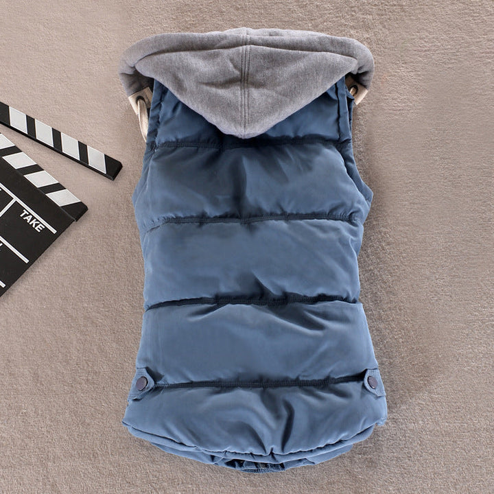 Women's Fitted Quilted Sleeveless Thermal Vest with Contrasting Hood