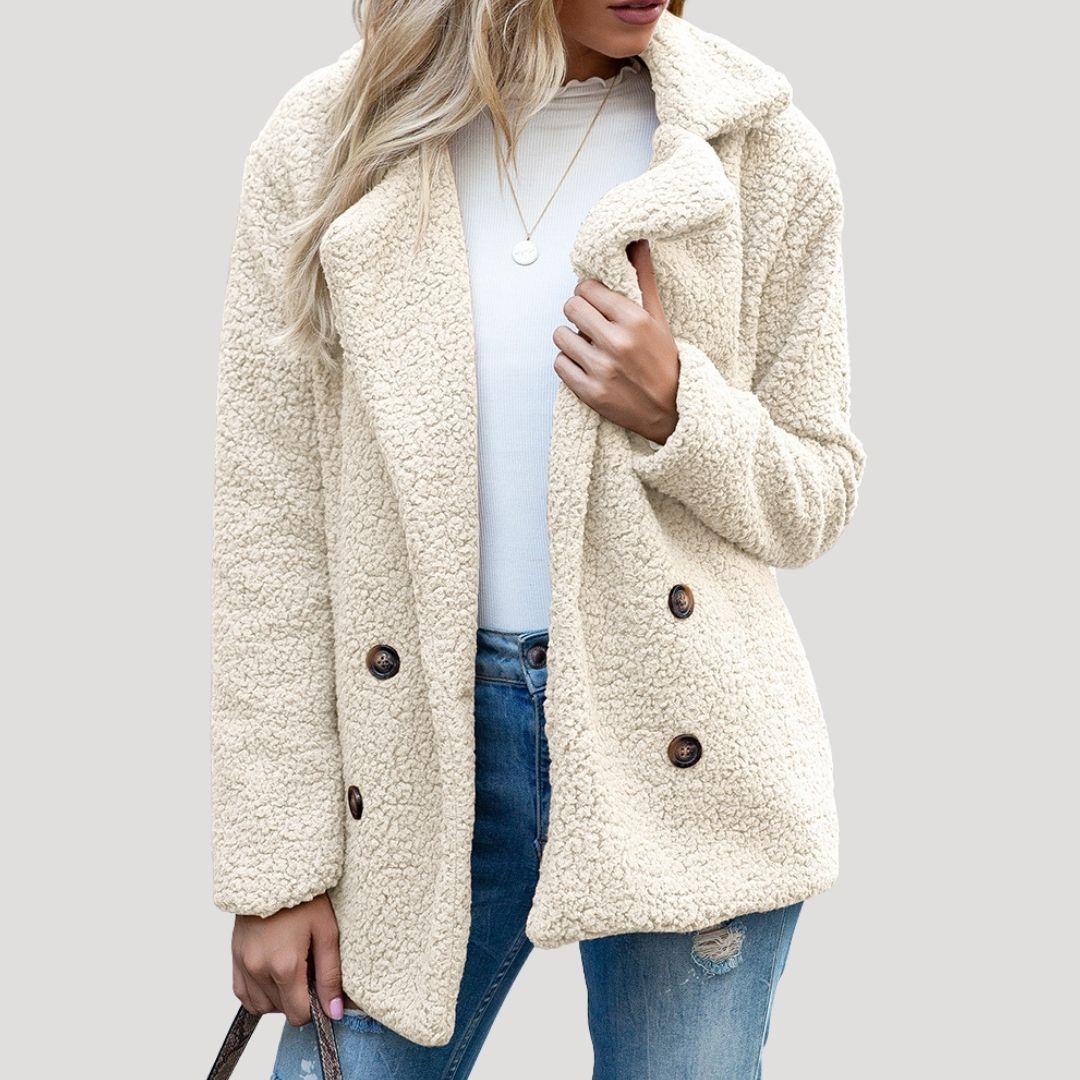 Women's Teddy Fleece Double-Breasted Winter Jacket
