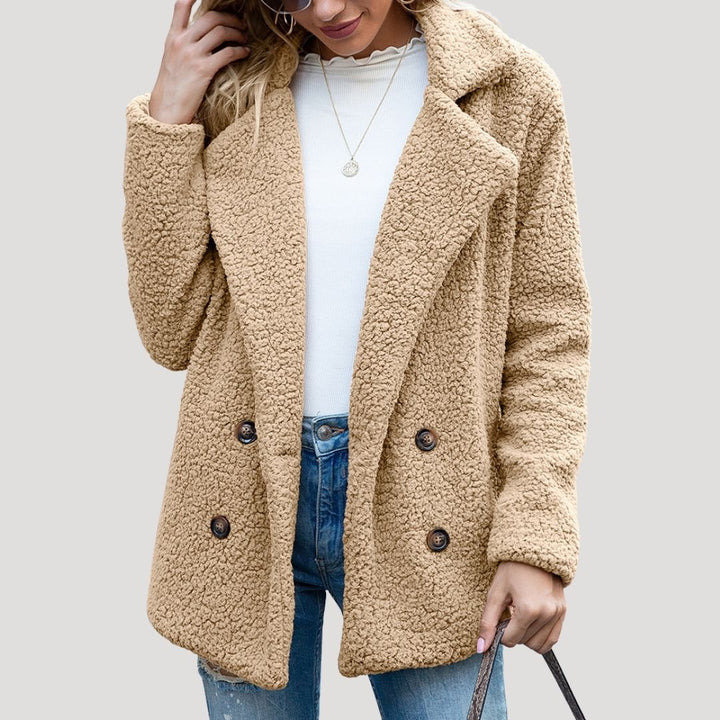 Women's Teddy Fleece Double-Breasted Winter Jacket