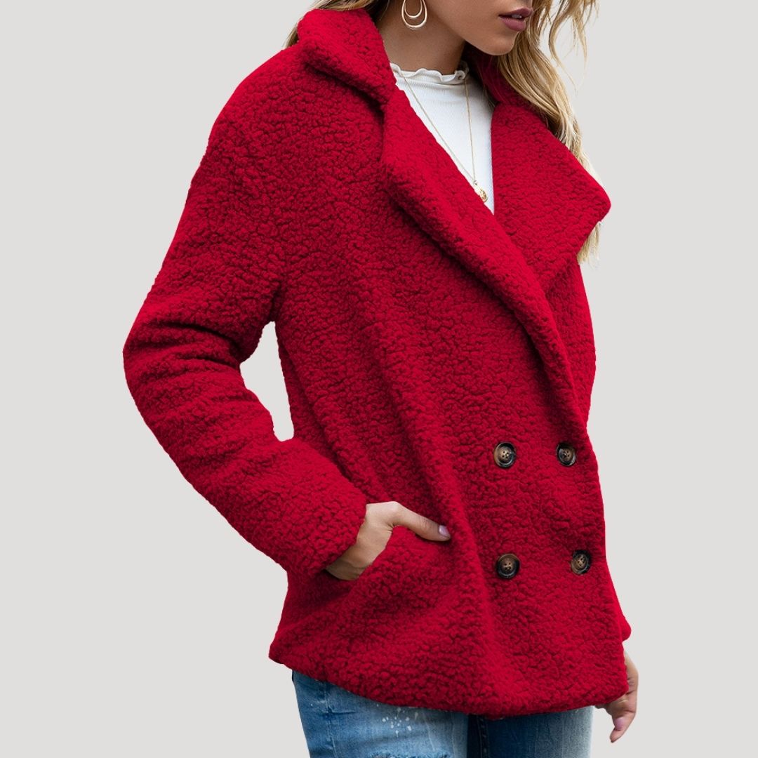 Women's Teddy Fleece Double-Breasted Winter Jacket