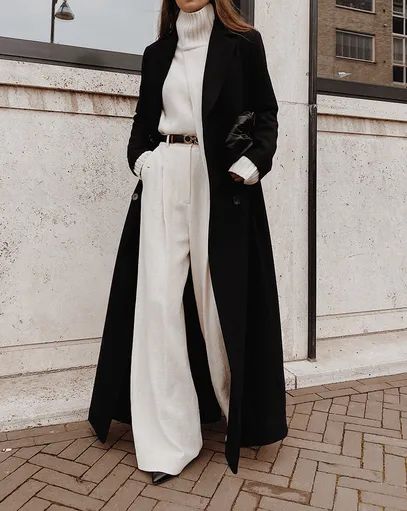 Black Casual Winter Coat