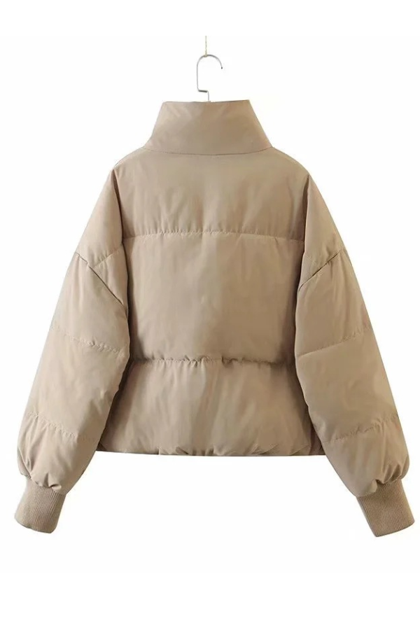 Collar Zipper Pocket Thick Warm Cotton Jacket
