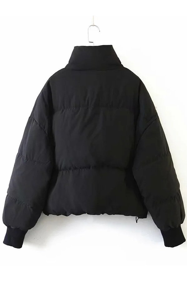 Collar Zipper Pocket Thick Warm Cotton Jacket