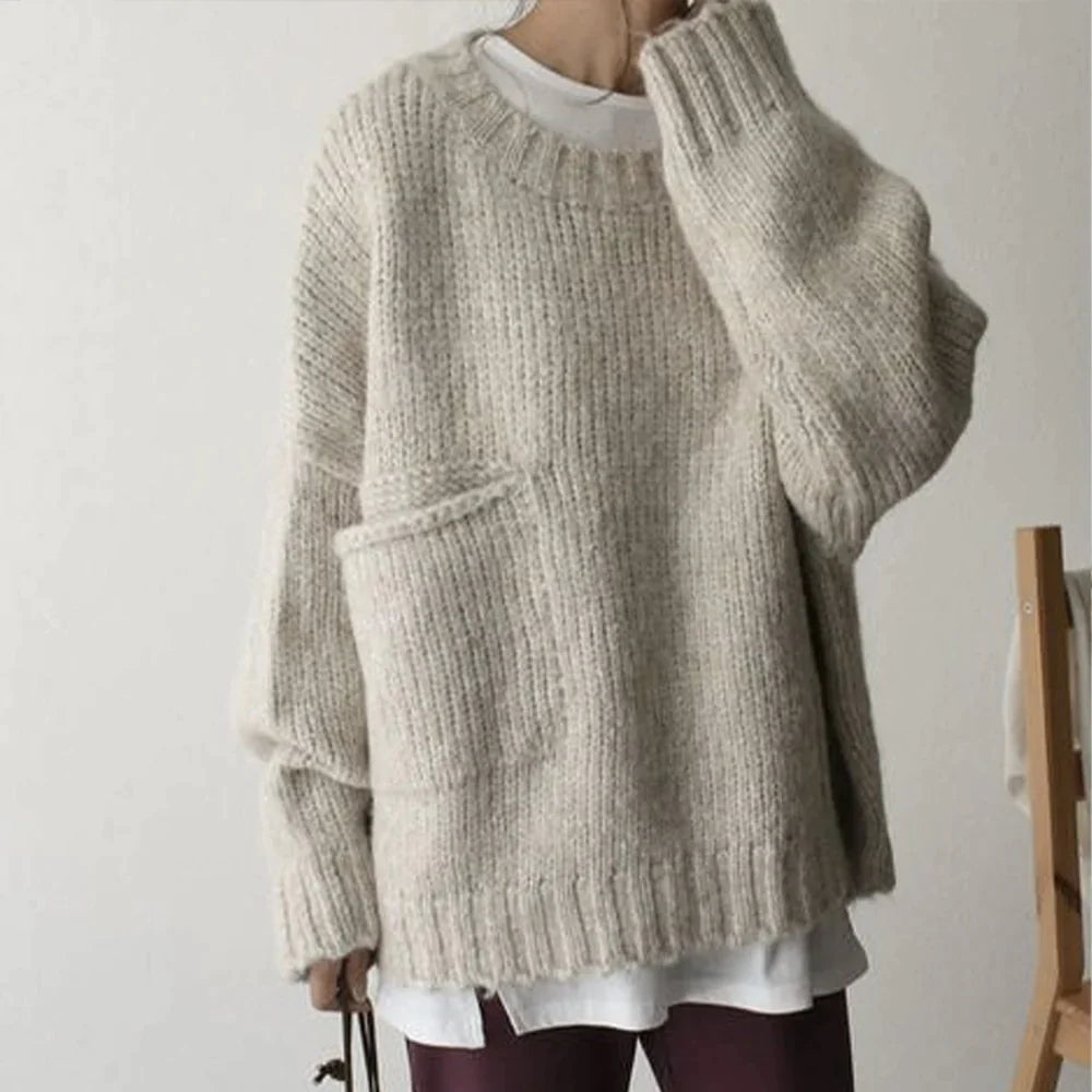 Oversized Comfortable Pullover with Pocket