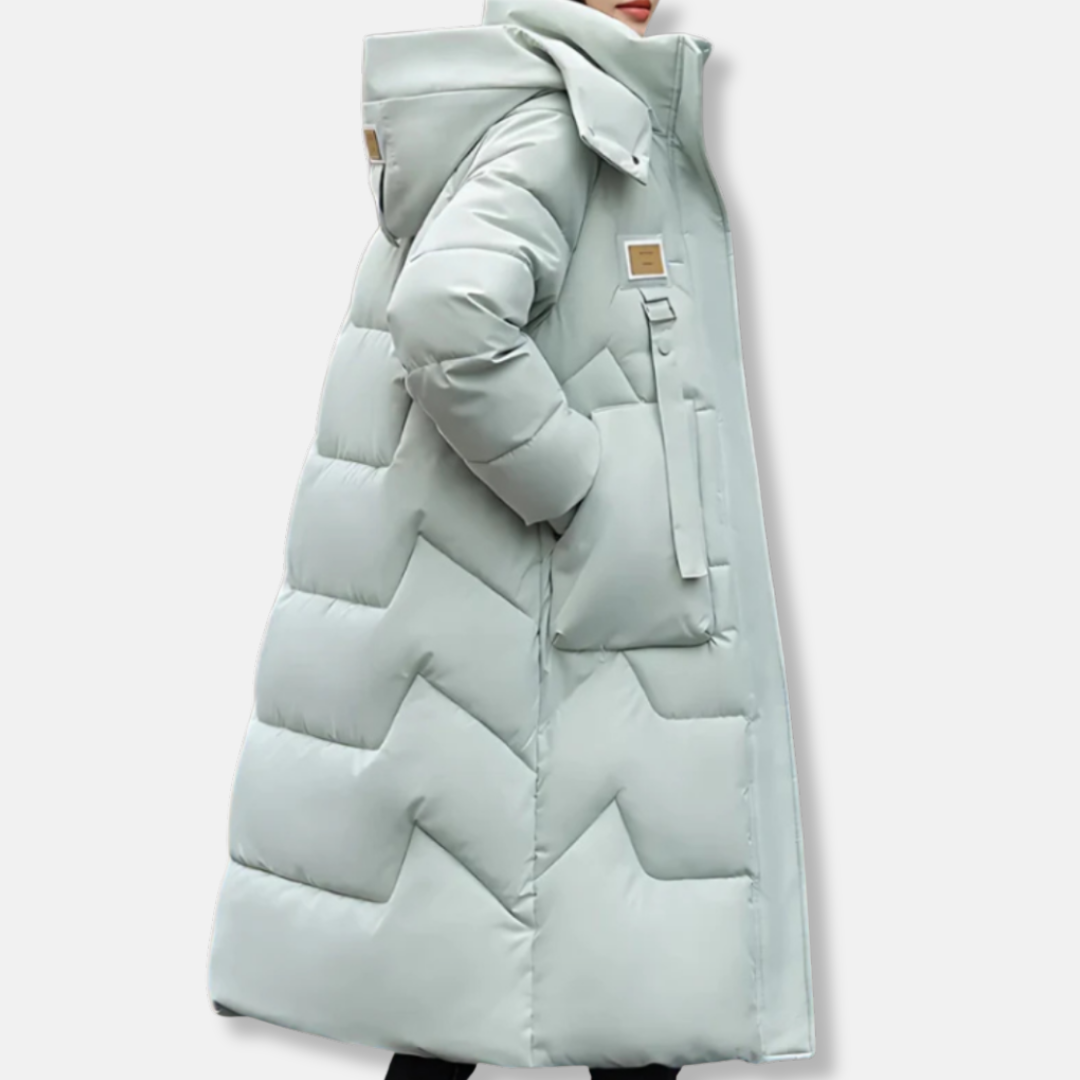 Plus Size Relaxed Fit Maxi Length High Collar with Hood