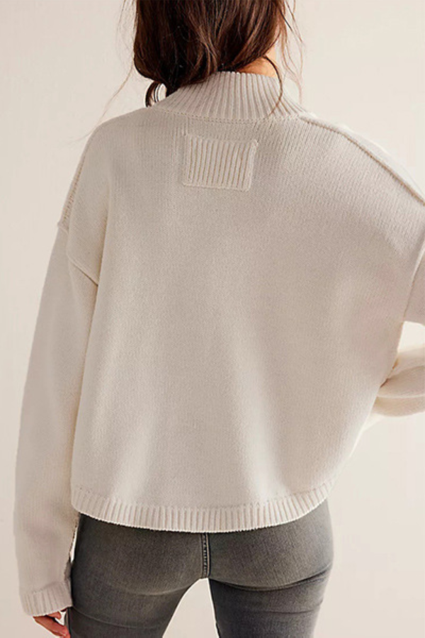 Jacket Stand Collar Solid Color Cardigan Pullover