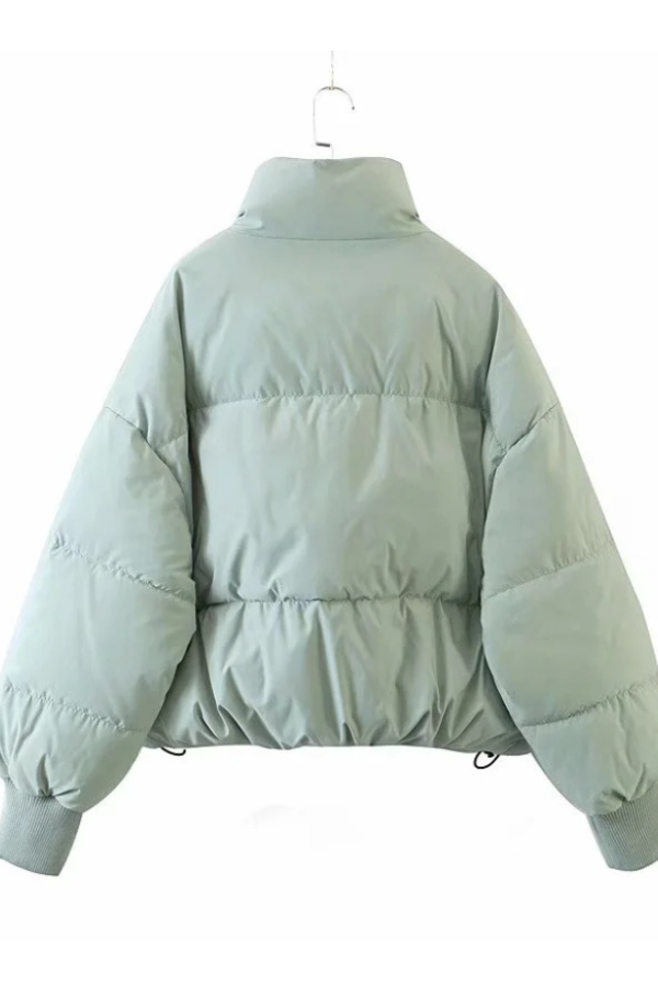 Collar Zipper Pocket Thick Warm Cotton Jacket