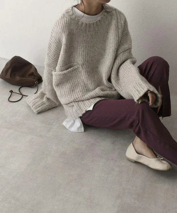 Oversized Comfortable Pullover with Pocket