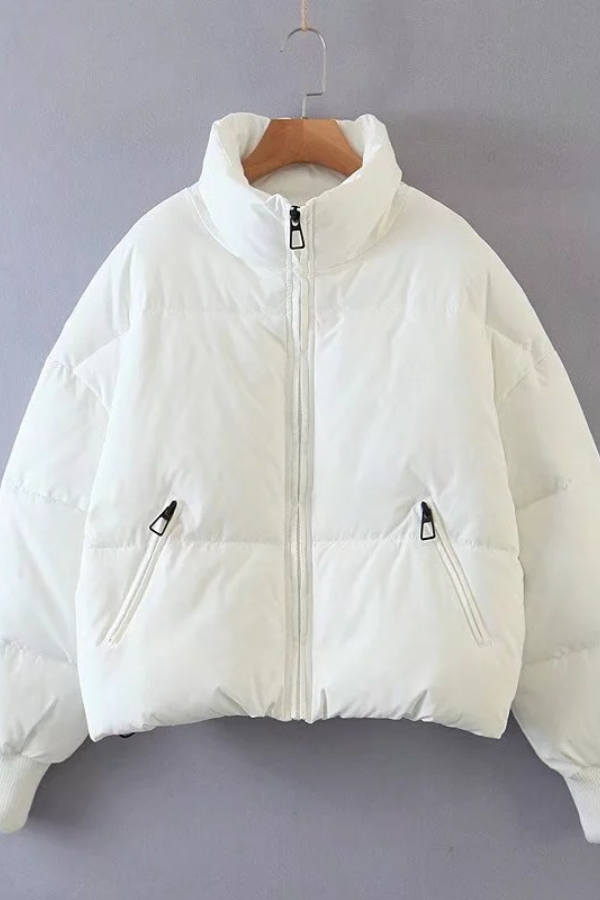 Collar Zipper Pocket Thick Warm Cotton Jacket