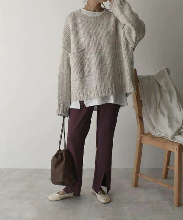 Oversized Comfortable Pullover with Pocket