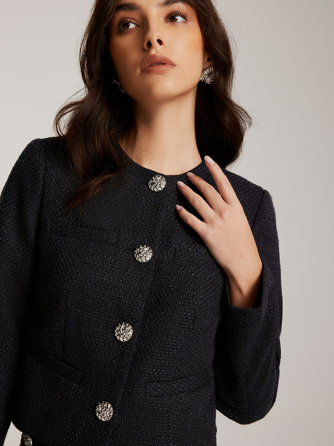 Down Tweed Short Jacket