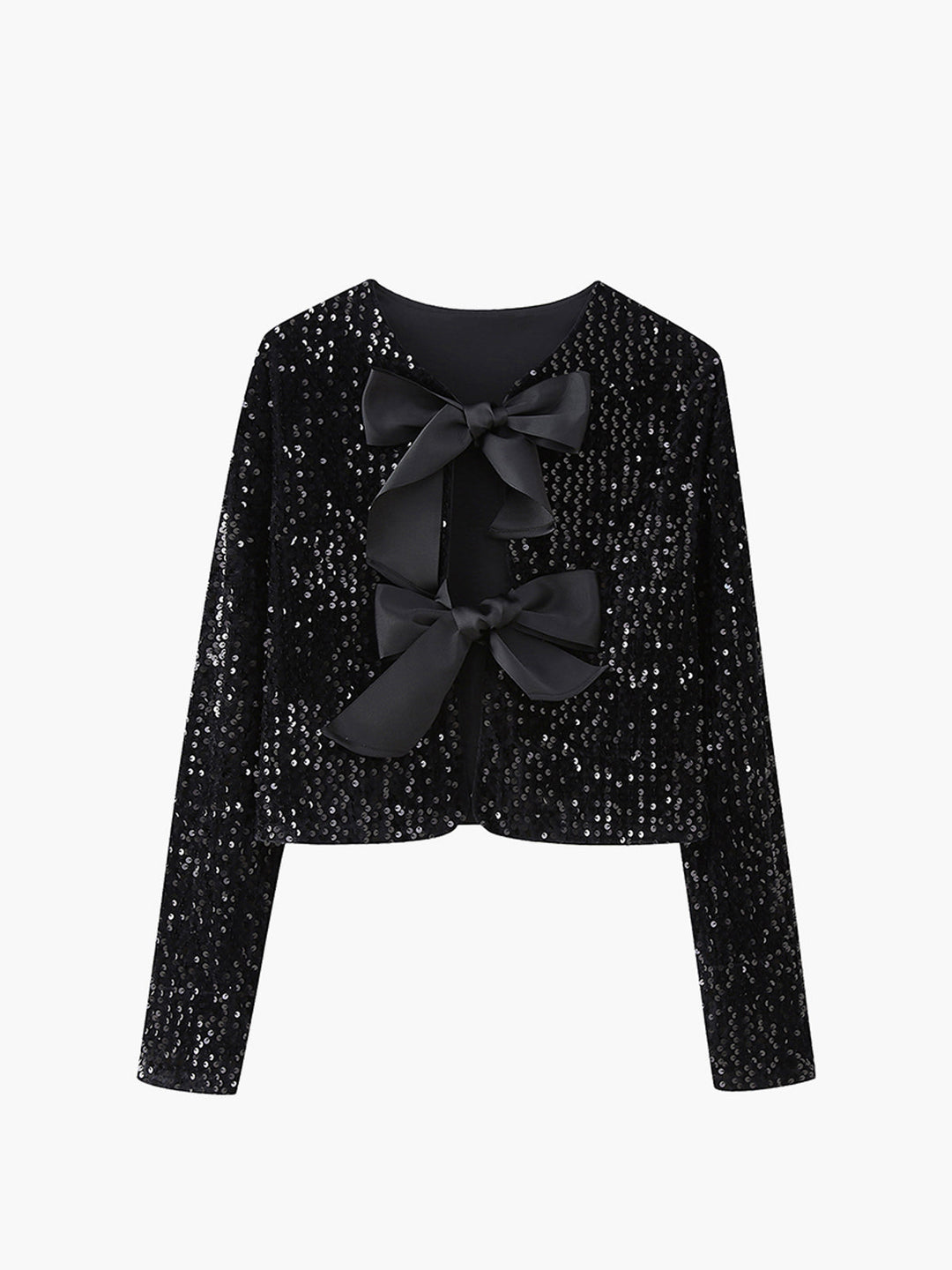 Velvet Bow Decor Jacket
