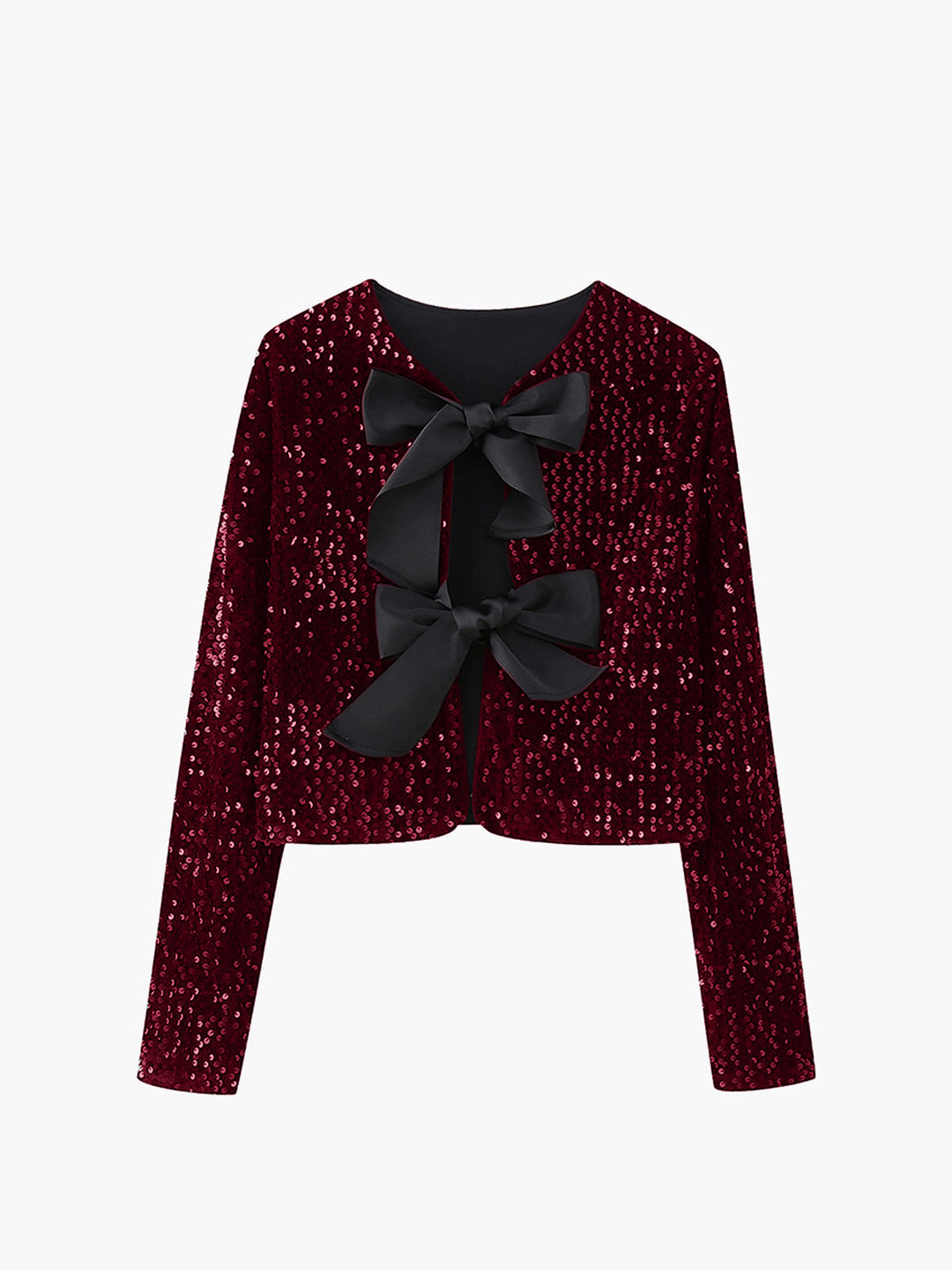 Velvet Bow Decor Jacket