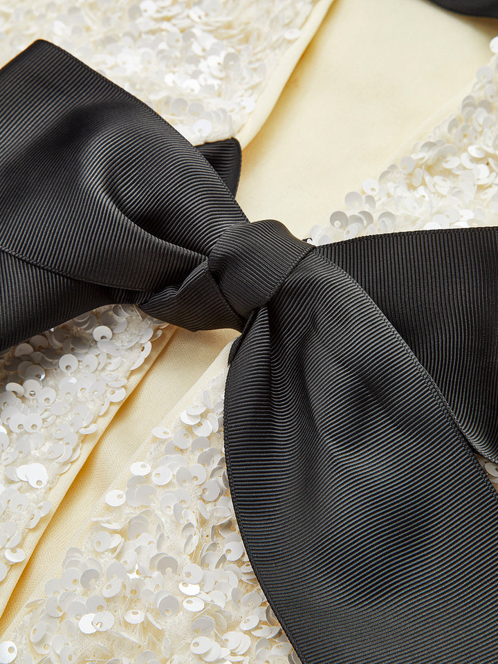 Velvet Bow Decor Jacket