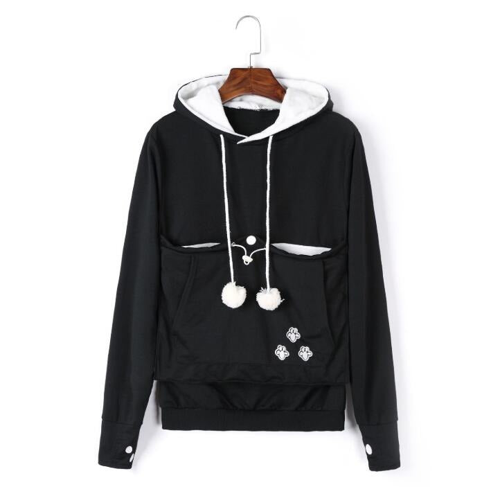 Practical Women's Hooded Sweatshirt with Pouch Pocket for Pets