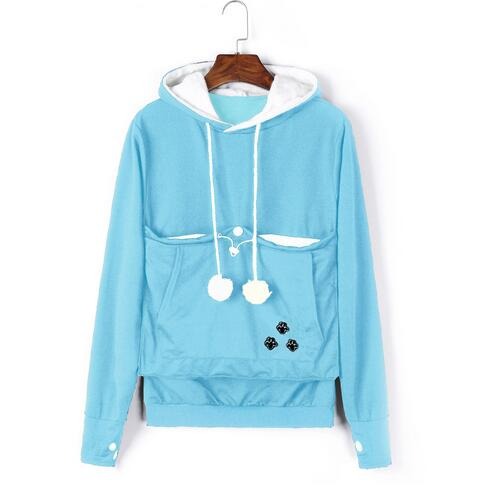 Practical Women's Hooded Sweatshirt with Pouch Pocket for Pets