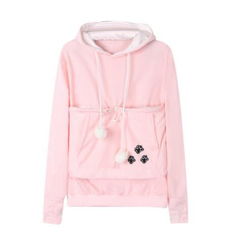 Practical Women's Hooded Sweatshirt with Pouch Pocket for Pets