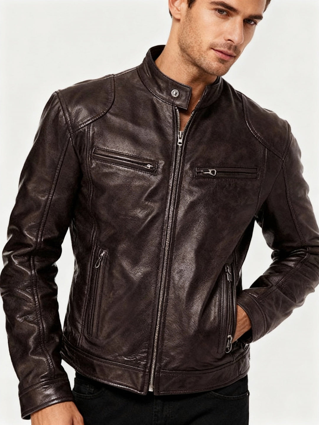 Men's Jacket with Lining, Pockets, and Adjustable Cuffs, Casual and Everyday Jacket