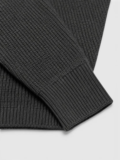 Men's Ribbed Knit Polo Sweater – Long Sleeve