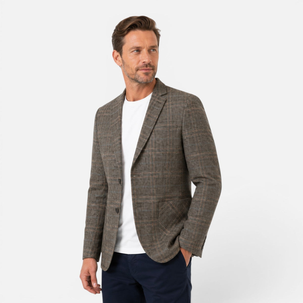 Men's Checked Blazer Jacket Slim Fit