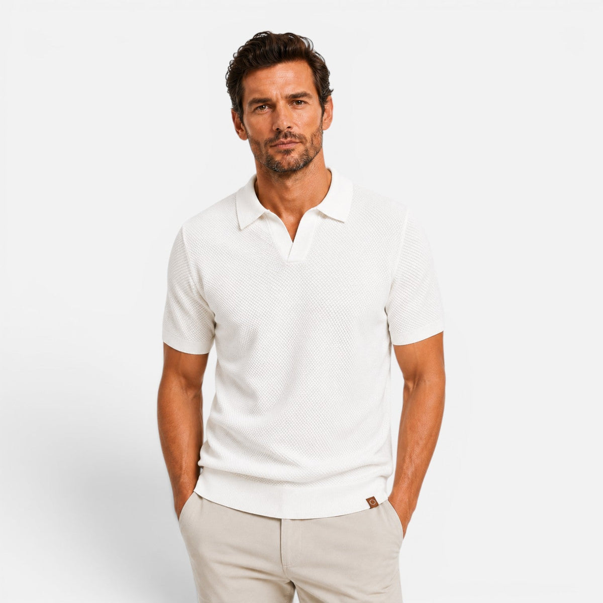 Men’s Slim Fit Knit Polo Shirt Lightweight Breathable Wear