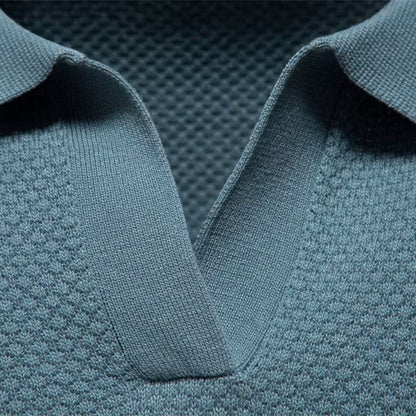 Men’s Slim Fit Knit Polo Shirt Lightweight Breathable Wear