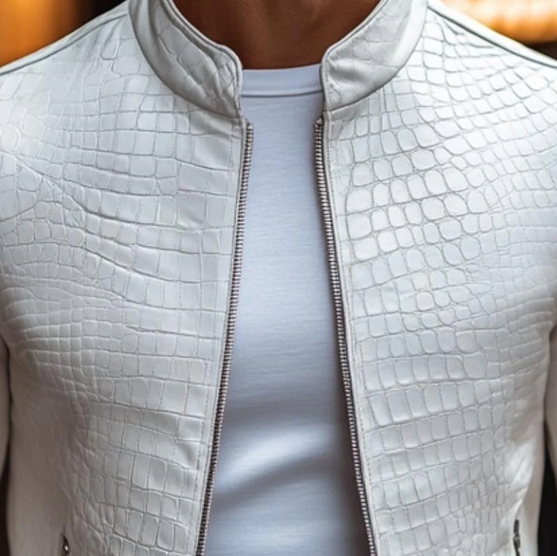 Luxurious Crocodile Leather Jacket