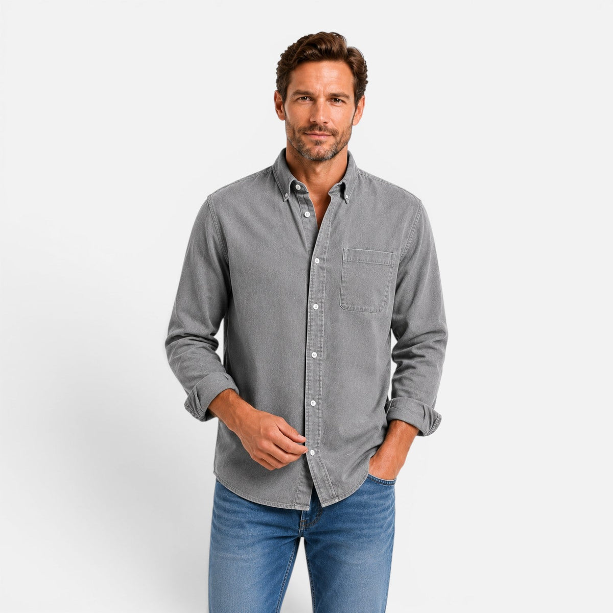 Men’s Classic Button-Up Casual Shirt