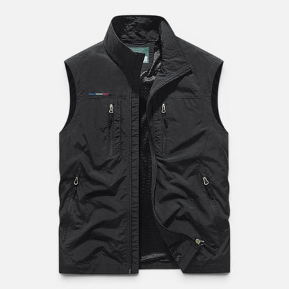 Men’s Lightweight Outdoor Utility Vest with Zip Pockets