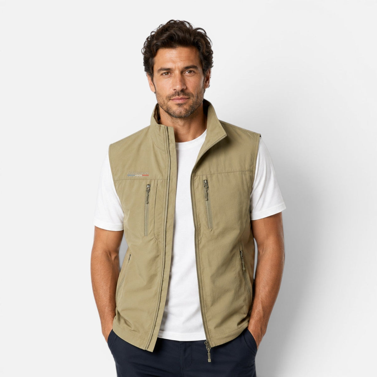 Men’s Lightweight Outdoor Utility Vest with Zip Pockets