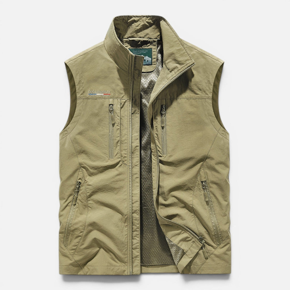 Men’s Lightweight Outdoor Utility Vest with Zip Pockets