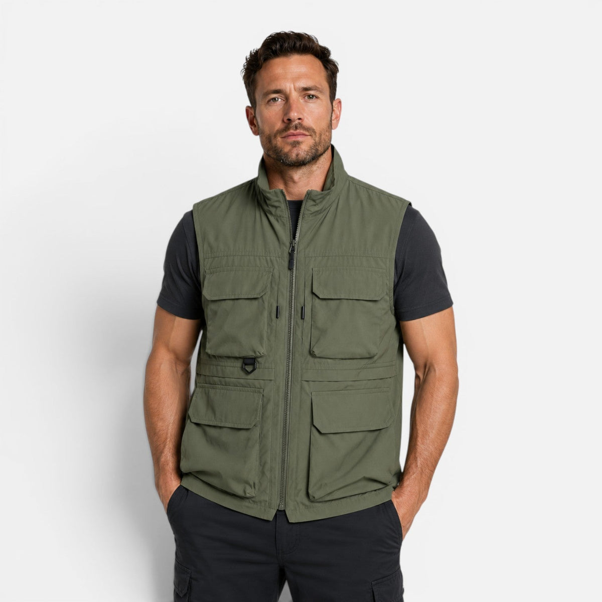 Men's Multi-Pocket Utility Gilet Vest