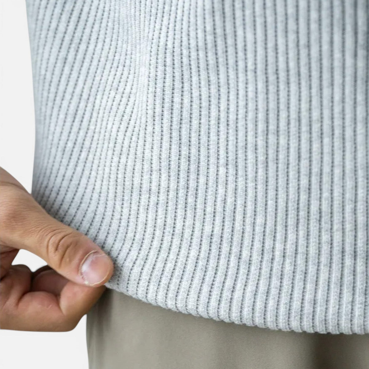 Men’s Ribbed Knit T Shirt Slim Fit Lightweight Summer Tee