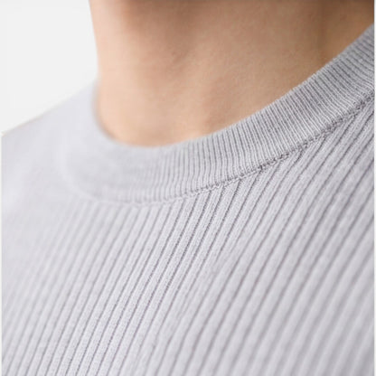 Men’s Ribbed Knit T Shirt Slim Fit Lightweight Summer Tee